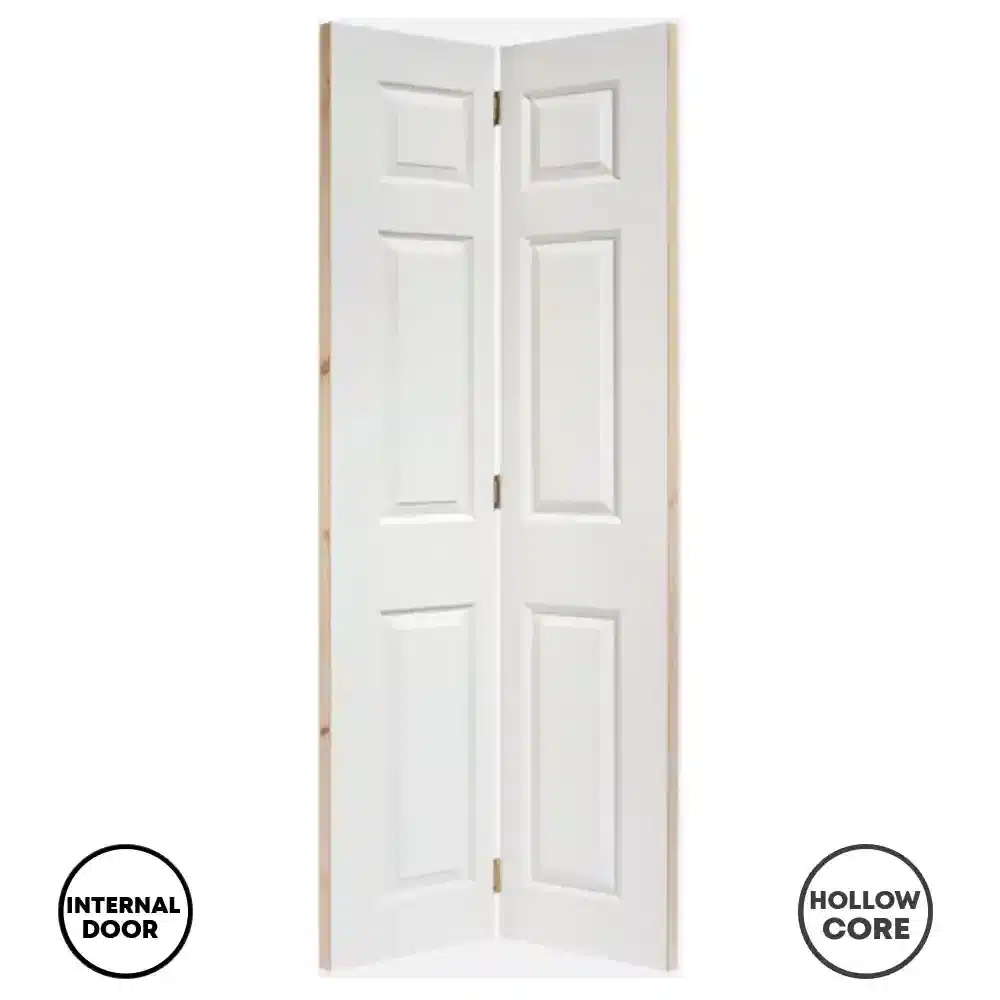 LPD Internal 6 Panel Door Moulded Textured Bi-fold 30" New