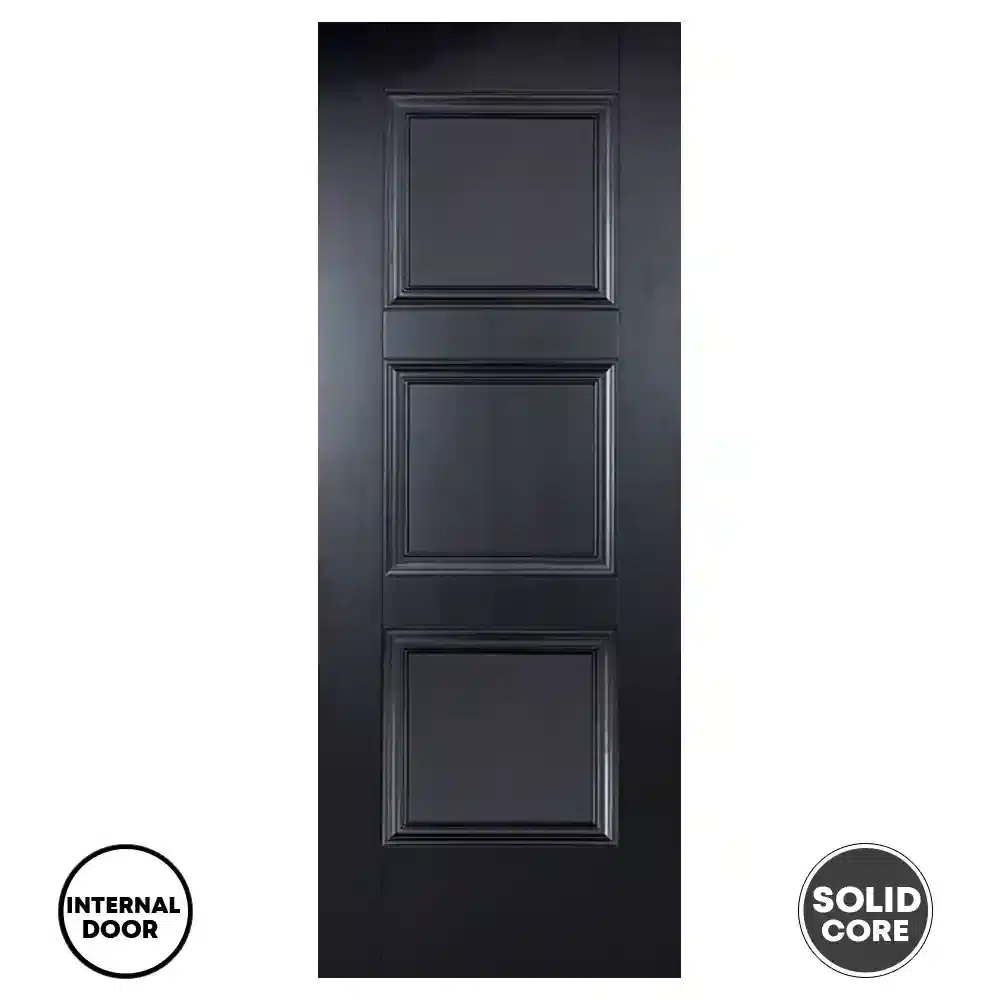 LPD Black Internal Door Amsterdam Primed
