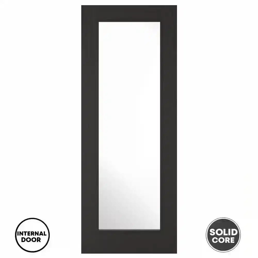 LPD Diez 1L Glazed Door Pre-finished Charcoal Black