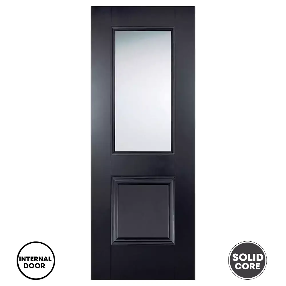 LPD Arnhem Primed Glazed Door 1 Panel Black