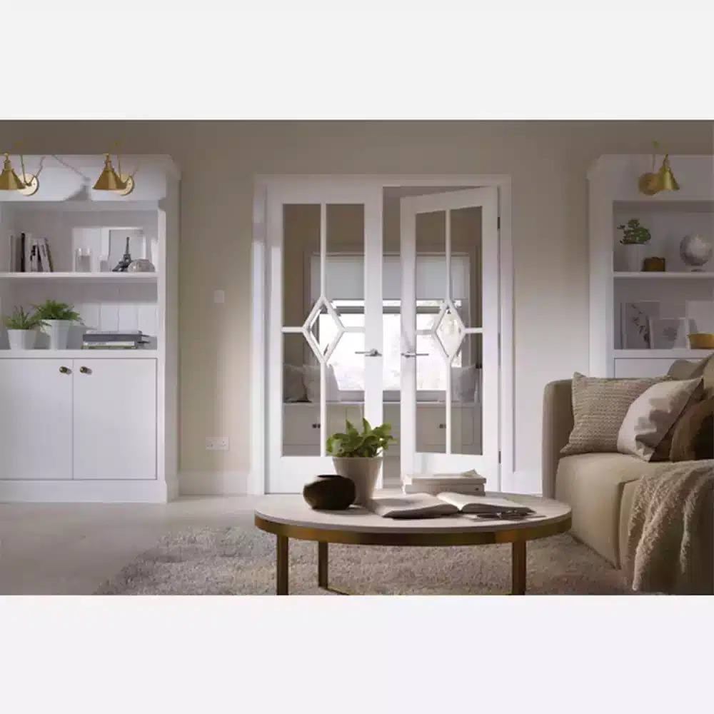 LPD Door Glazed Primed Internal White Reims Pair-1