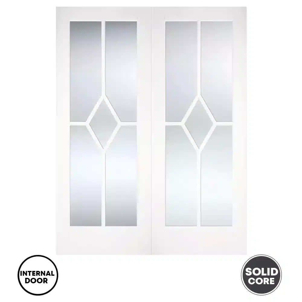 LPD Reims Glazed Pair Door Primed Internal White