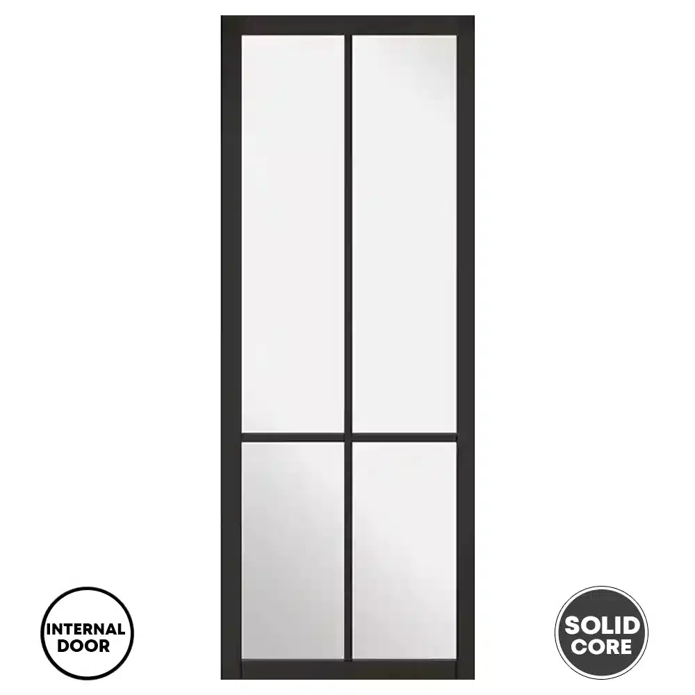 LPD Door Liberty Pre-finished Black Glazed Internal 4L