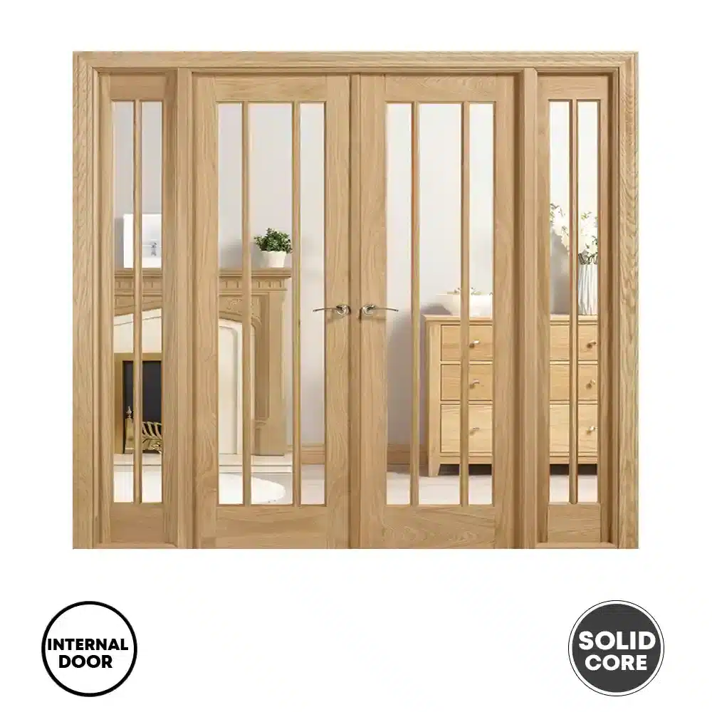 LPD Lincoln Internal Room Divider Sliding Door W6 Glazed 75" - Oak New