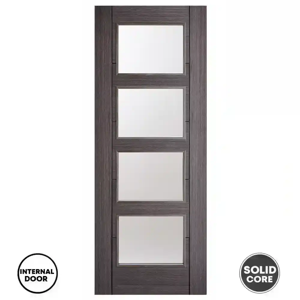 LPD Internal Door Glazed Prefinished Vancouver 4L Ash Grey