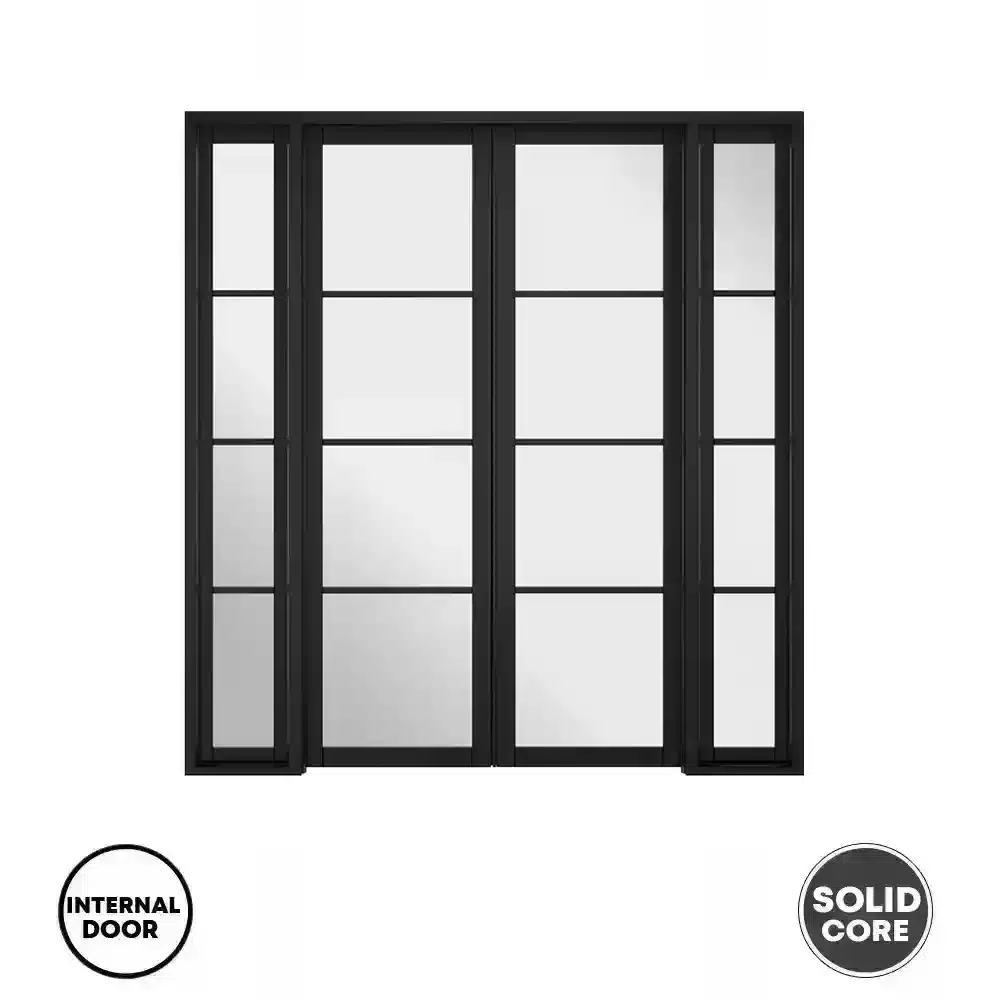 LPD Glazed Black Internal Door Pre-finished Soho W6 Room Divider New 75"