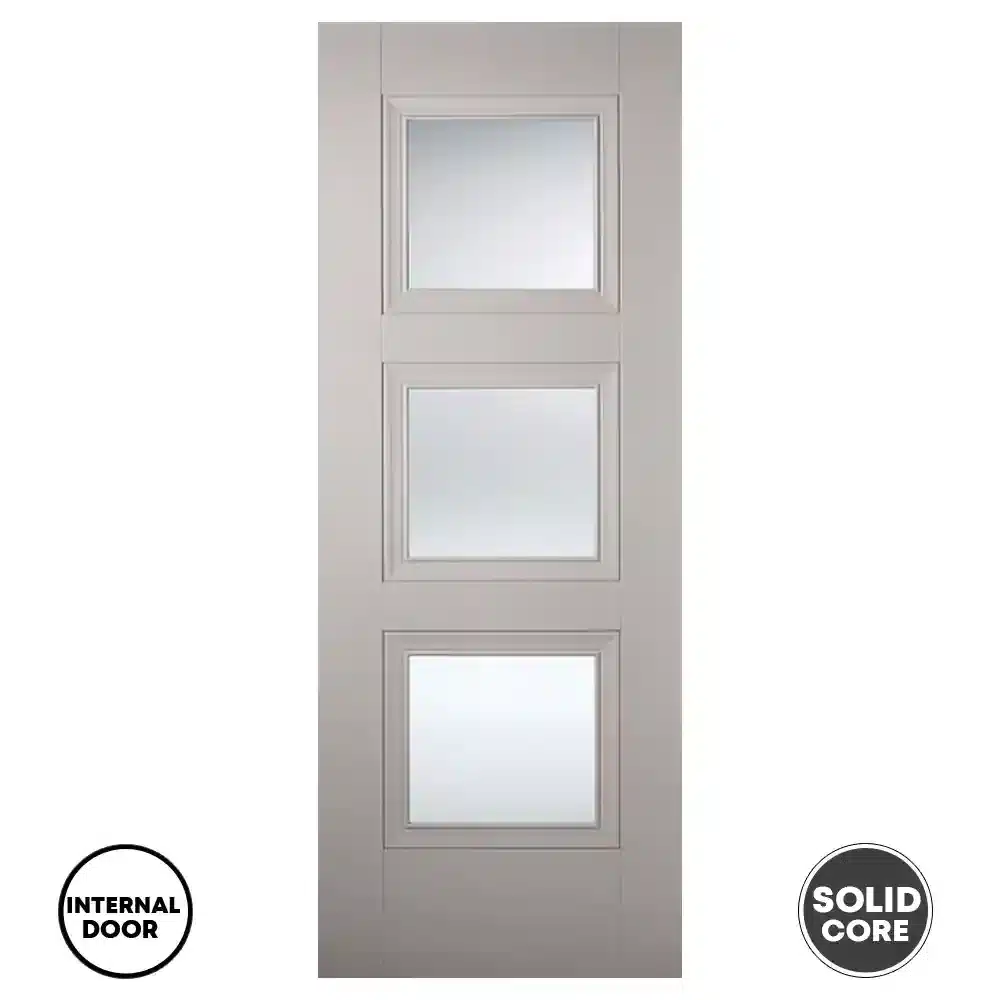 LPD Glazed Internal Door Primed Amsterdam 3L Grey