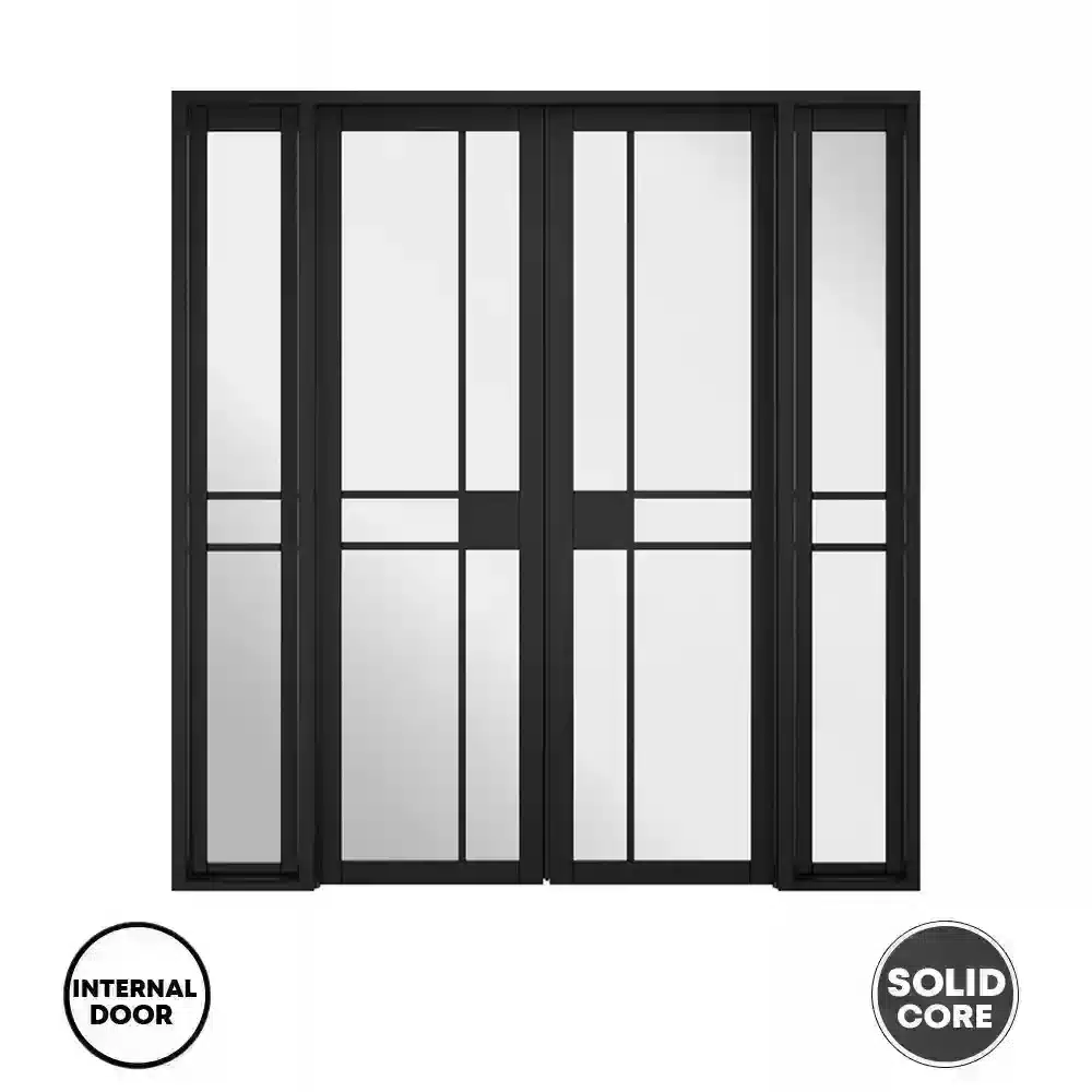 LPD Greenwich Internal Door Black Room Divider W6 75"