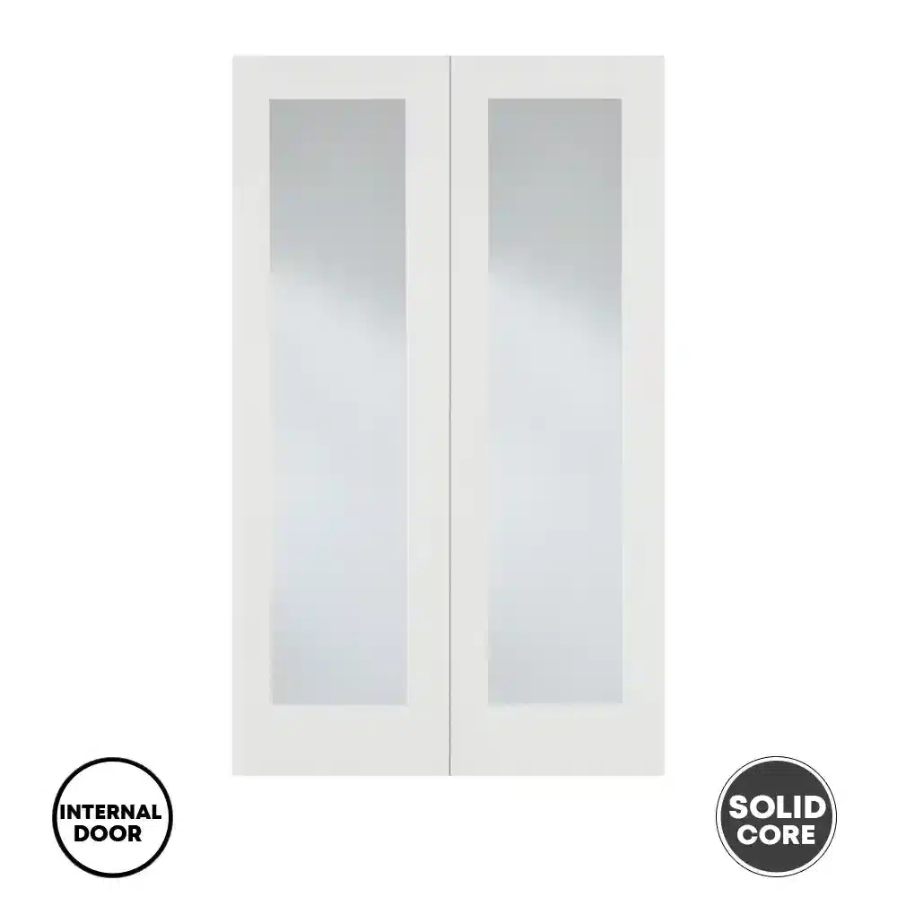 LPD Internal Door Glazed Primed White Pattern 20 Pair Clear