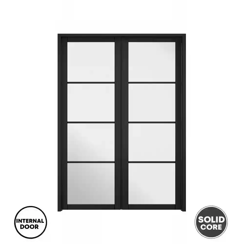 LPD Internal Door Pre-finished Black Soho W4 Room Divider 49" New