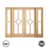 LPD Internal Room Divider Door Oak Reims W6 Glazed Pre-finished 75"