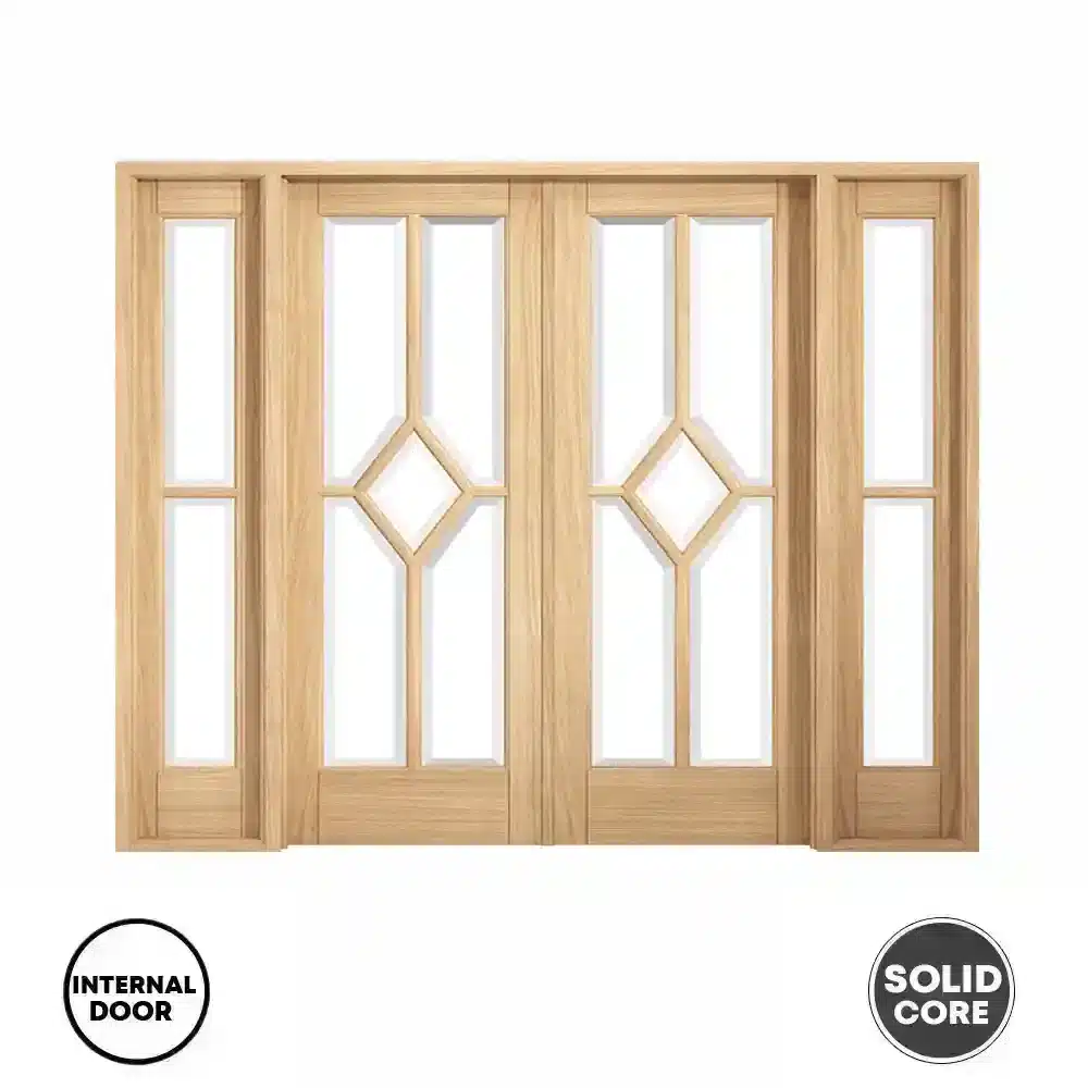 LPD Internal Room Divider Door Oak Reims W6 Glazed Pre-finished 75"