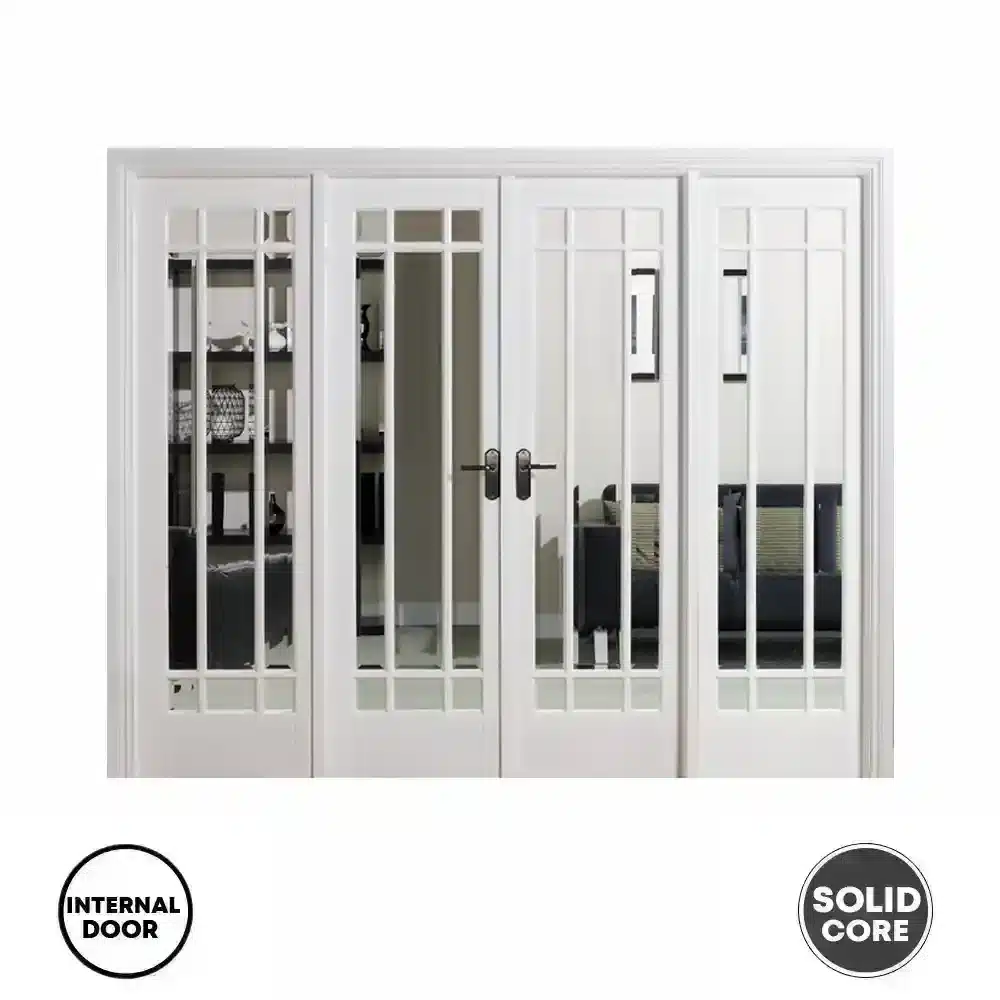 LPD Internal Sliding Doors Room Dividers Manhattan W8 Primed 98" White