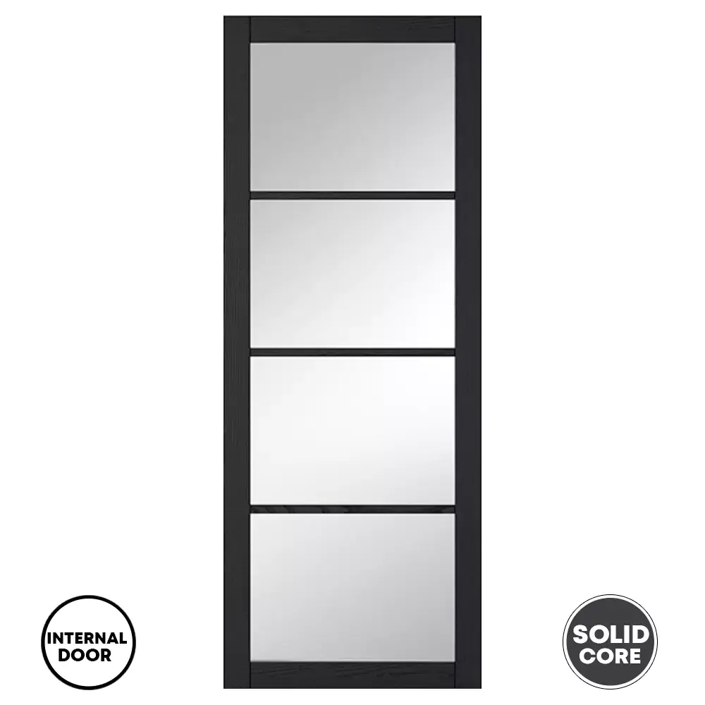 LPD Pre-finished Door Glazed Soho 4L Dark Charcoal