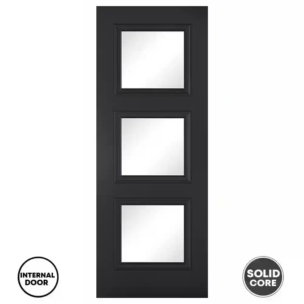 LPD Internal Black Primed Door Antwerp Glazed 3L Best
