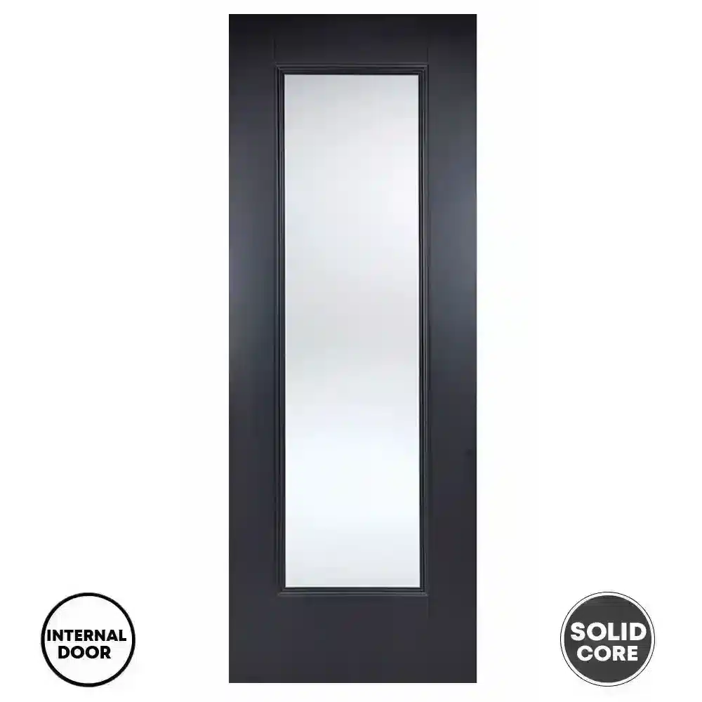 LPD Primed Black Internal Door Eindhoven Glazed 1L Practical