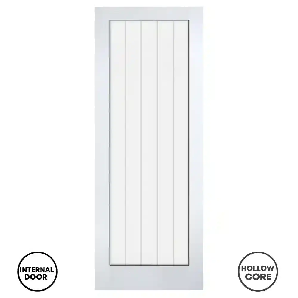 LPD White Glazed Internal Door Vertical Moulded Textured 1L