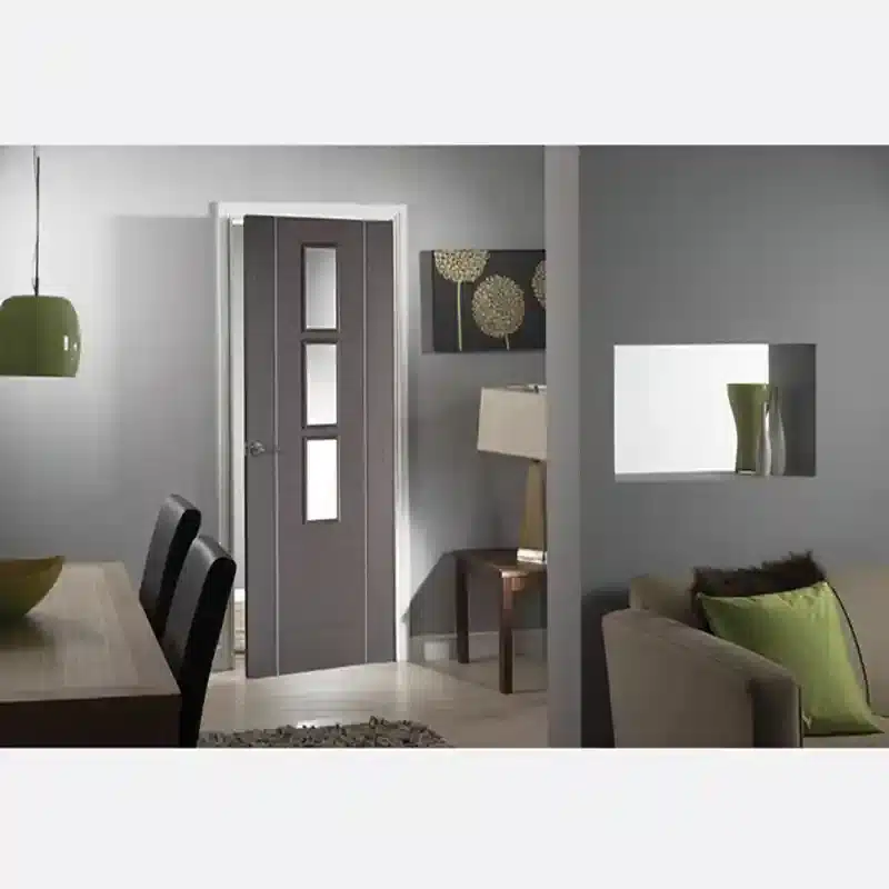 LPD cheap Internal Glazed Door 3L Alcaraz Pre-finished - Chocolate Grey-1