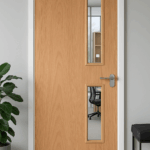 PREMDOR Oak Veneer 2L Side Glazed Solid Internal Fire Door FD30 With Fire Proof Glass