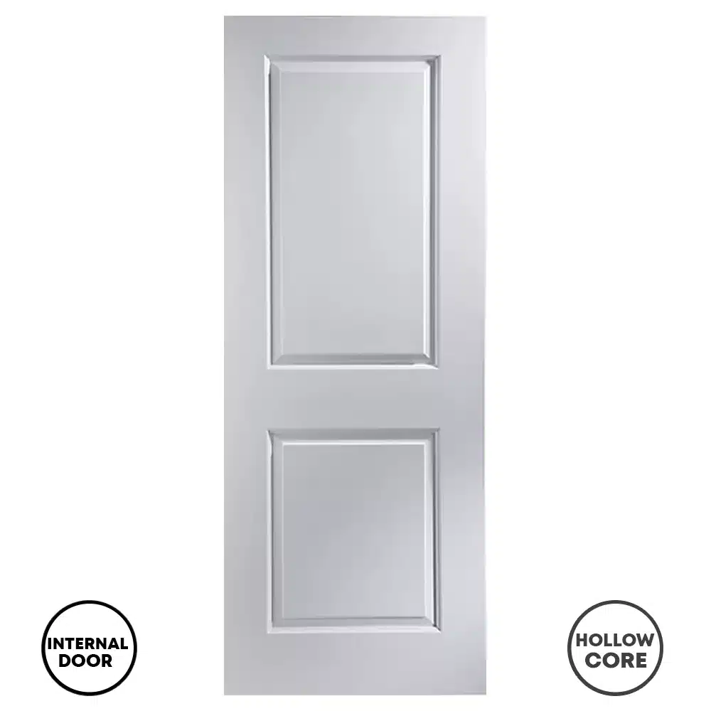 Premdor 2 Panel Internal Door Smooth Hollow Core Pre-Finished 30" White