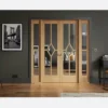 LPD Internal Room Divider Door Reims W6 Glazed Pre-finished 75" - Oak