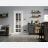 LPD SA 10L White Primed Clear Glazed Raised Mouldings Textured White Internal Door - Image 2