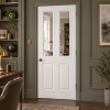 LPD 2P 2L White Primed Clear Glazed Raised Mouldings Textured White Internal Door