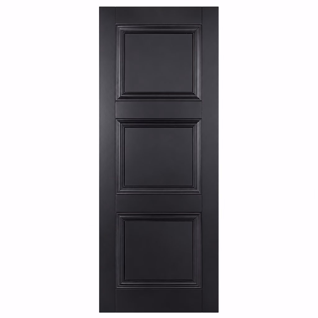 LPD Amsterdam Black 3 Panel Moulded Primed Plus Internal Door