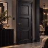 LPD Antwerp Black 3 Panel Circular Moulded Detail Primed Wood Veneer Internal Door