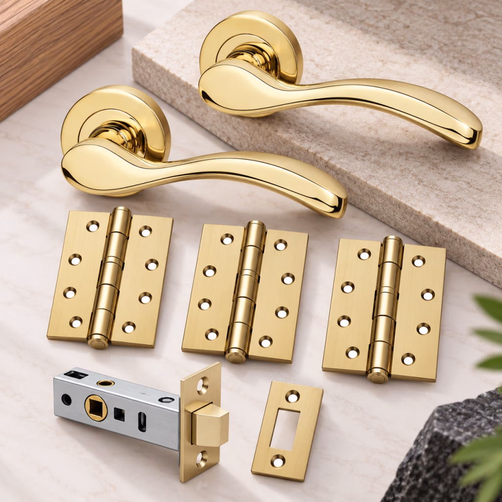 LPD Ariel Polished Brass Tone Handle Hardware Pack