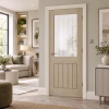 LPD Belize Light Grey 1L Clear Glazed Frosted Lines Square Cut Grooves Pre-Finished Internal Door lifestyle