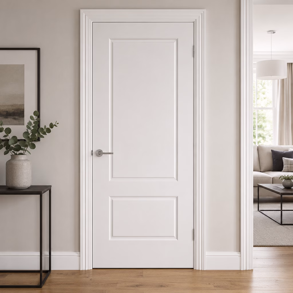 LPD Berlin White 2 Panel Smooth Moulded Pre-Finished Internal Door Life estyl