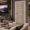 LPD Edmonton Light Grey Ladder Style V Cut Grooves Pre-Finished Internal Door lifestyle