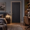 LPD Eindhoven Black Single Panel Primed Plus Black Wood Veneer Internal Door lifestyle