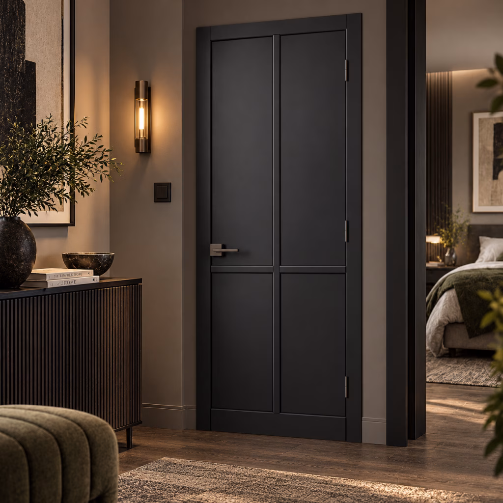 LPD Liberty Black 4 Panel Narrow Profile Smooth Pre-Finished Internal Door
