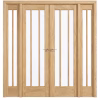 LPD Lincoln W6 Oak 4-Part Clear Glazed Decorative Bar Design White Oak Veneer Unfinished Internal Room Divider Set