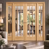 LPD Lincoln W6 Oak 4-Part Clear Glazed Decorative Bar Design White Oak Veneer Unfinished Internal Room Divider Set