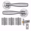 LPD Norma Satin Chrome Tone Pre-Finished Handle Hardware Pack