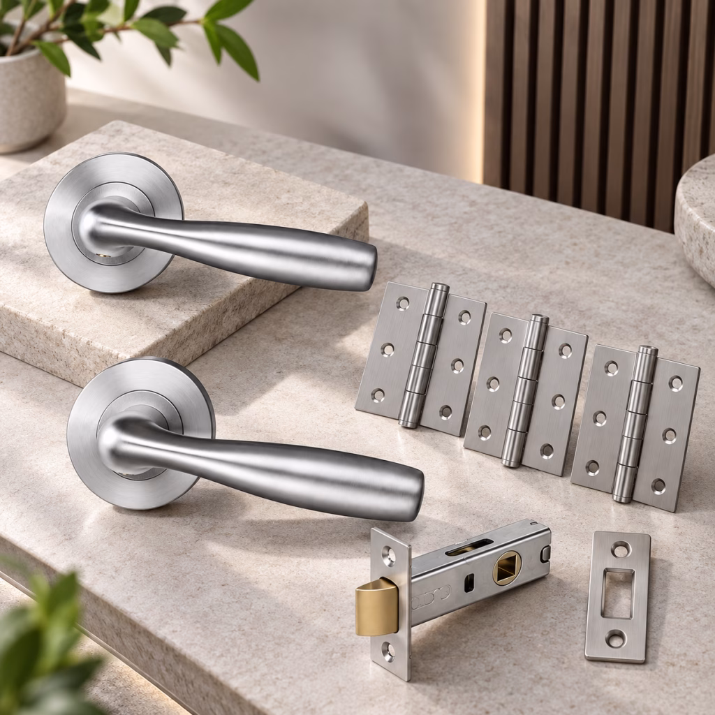 LPD Norma Satin Chrome Tone Pre-Finished Handle Hardware Pack