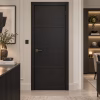 LPD Soho Black 4 Panel Horizontal Line Industrial Style Smooth Pre-Finished Internal Door lifestyle
