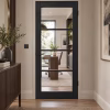LPD Soho Dark Charcoal 4L Clear Glazed Textured Frame Pre-Finished Wood Veneer Internal Door