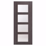 LPD Vancouver Ash Grey 4 Lite Clear Glazed Pre-Finished Internal Door