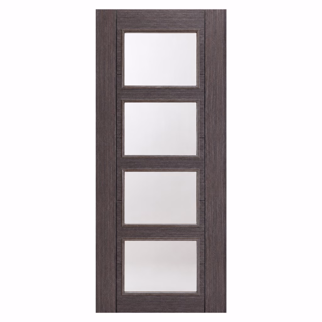 LPD Vancouver Ash Grey 4 Lite Clear Glazed Pre-Finished Internal Door