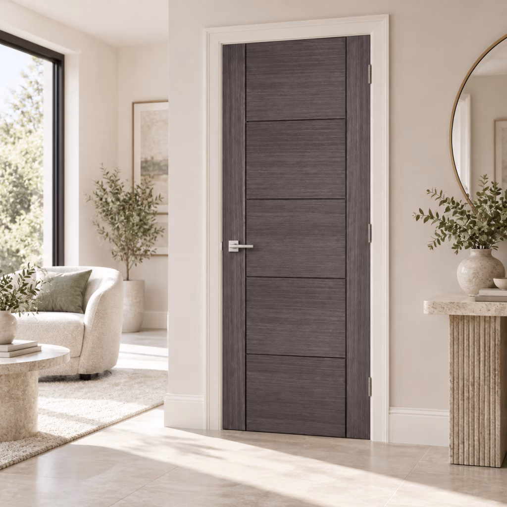 LPD Vancouver Ash Grey 5P Ladder Style Pre-Finished Internal Door