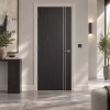 LPD Zanzibar Ash Grey Flush Vertical Aluminium Inlay Pre-Finished Ash Grey Wood Veneer Internal Door