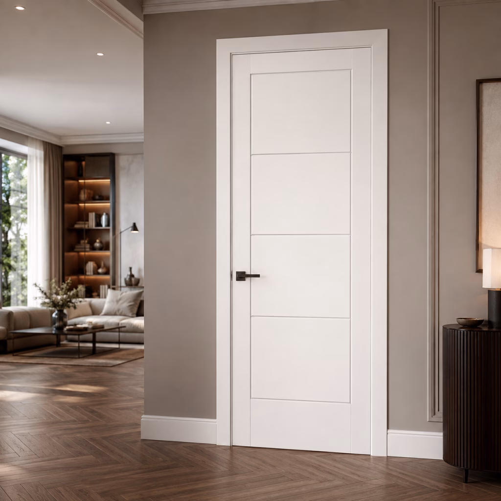 White Primed Smooth Ladder Internal FD30 Fire Door.lifestyle