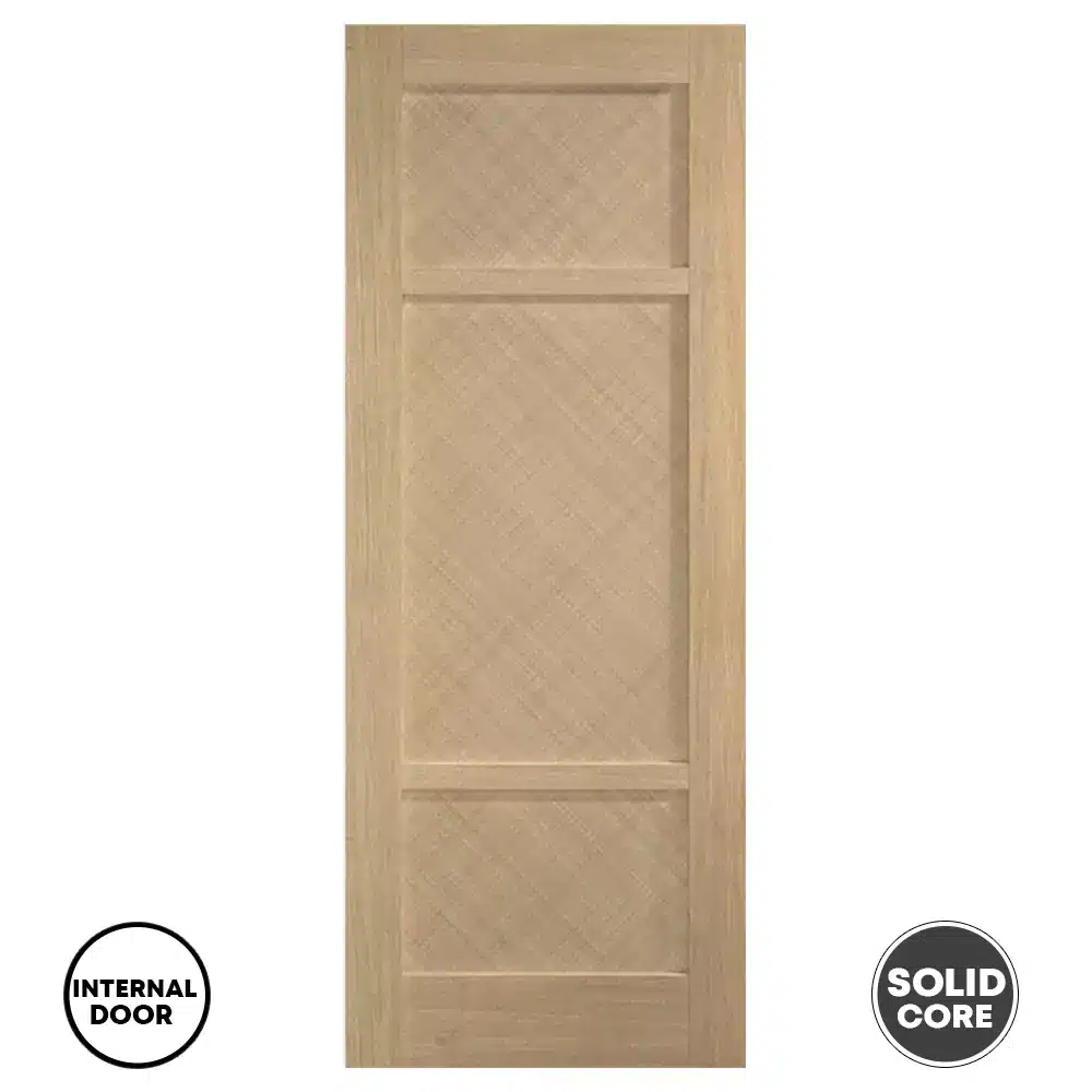 LPD Oak Prefinished Internal Door Alvin Solid 3 Panel