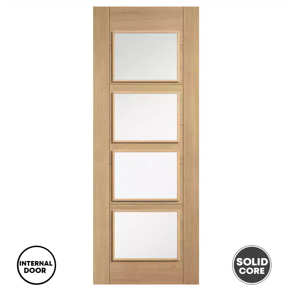 LPD Carini Solid Glazed Door Oak Internal 4L Pre-finished