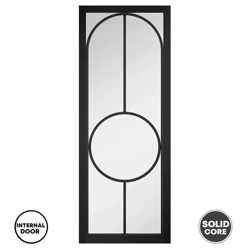 LPD Clear Glazed Pre-finished Black Internal Door Bowery