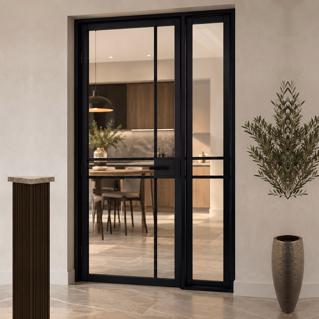 LPD Greenwich Black W6 Clear Glazed Pre-Finished Sidelight